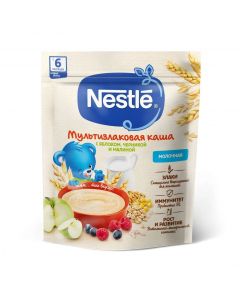 Nestle milk porridge multicereals with apple, blueberry, raspberry (6 months+) 200g